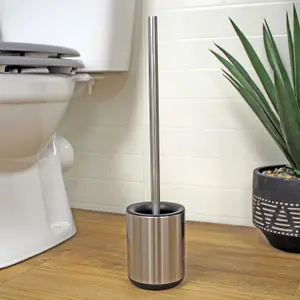 Showerdrape Rondo Stainless Steel Satin Toilet Brush & Holder