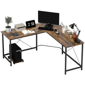 HOMCOM Corner L-Shape Computer Desk Gaming PC Workstation for Home Office