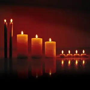 URBNLIVING 15cm Height LED Flameless Flickering Flame Wick Timer Remote Dinner Candle Set of 9