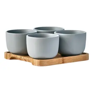 Share Round Bowls (Set of 4) Grey