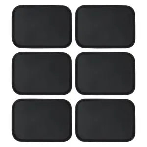 Rectangle Non-Slip Serving Trays - 35.5cm x 25cm - Black - Pack of 6