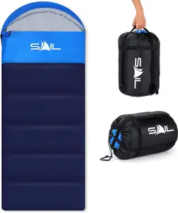 SAIL 'One' Waterproof Sleeping Bag 3-4 Season Indoor & Outdoor Camping Hiking - Blue