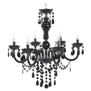 6 Light Acrylic Chandelier Black KALANG L