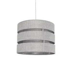 Inlight Dark Grey Woven effect Slubby Trio Light shade (D)33cm