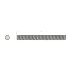 M6 X 50mm Threaded Bar 8.8 High Tensile Zinc Rod Studding Stud DIN 975 Pack of 10