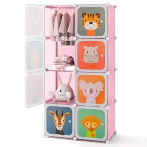 COSTWAY 8-Cube Baby Closet Dresser Portable Kids Wardrobe Children's Storage Organizer