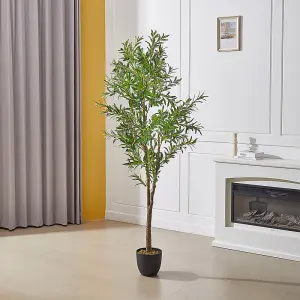 210cm H Artificial Olive Tree Decorative Plant in Planter Suitable for Office Living Room