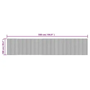 Rug Rectangular Grey 100x500 cm Bamboo