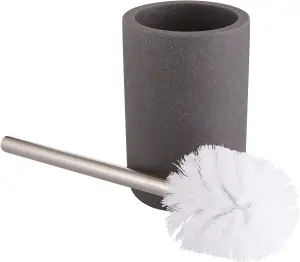 GoodHome Jubba Polymer resin, polypropylene (PP) & stainless steel Stone effect Toilet brush & holder