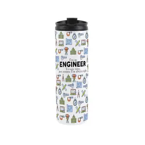 Engineer Travel Mug - Novelty Trades Gift Stainless Steel Vacuum-Sealed Double-Walled Hot/Cold Drinks Travel Flask