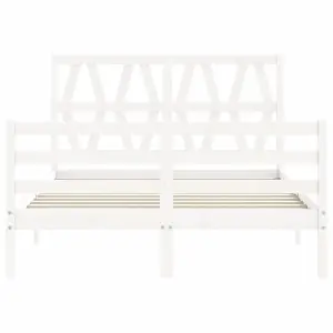 Berkfield Bed Frame with Headboard White 120x200 cm Solid Wood