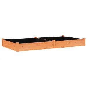 Berkfield Garden Raised Bed with Liner Brown 240x120x25 cm Solid Wood Fir