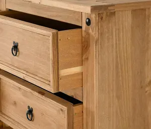 Corona 6 Drawer Chest in Distressed Waxed Pine