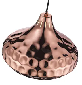 Luminosa Spring Large Dome Ceiling Pendant Black, Copper, E27