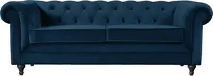 Habitat Chesterfield Velvet 3 Seater Sofa - Blue