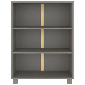 Berkfield Book Cabinet Light Grey 85x35x112 cm Solid Wood Pine