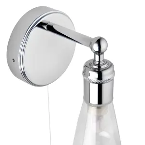 GoodHome Audun Chrome effect Bathroom Wired Wall light