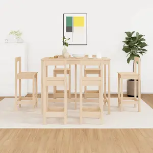 Berkfield 7 Piece Bar Set Solid Wood Pine