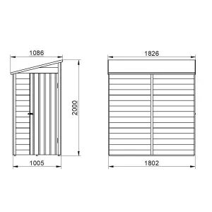 Forest Garden Overlap 6x3 ft Pent Wooden Shed with floor - Assembly service included