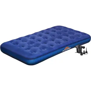 Single Inflatable Airbed Mattress With AC Pump For Camping Hiking Guest Home