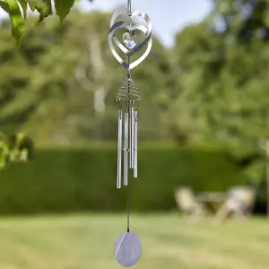 Flamboya Crystal heart Wind spinner 51cm