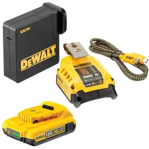 DeWalt DCB094D1 18v XR USB Power Delivery Charging Kit With - 1x 2ah XR Battery