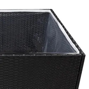 Berkfield Garden Planter Black 157x80x80 cm Poly Rattan