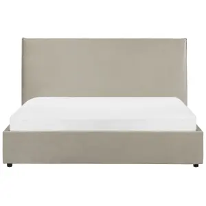 Velvet EU King Size Ottoman Bed Taupe LAVAUR