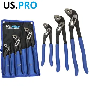 US PRO Tools Heavy Duty 3pc Water Pump Pliers Set 2298