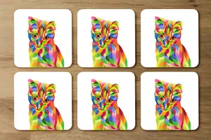 Animal Cat Illustration Pop Art (Coaster) / Default Title