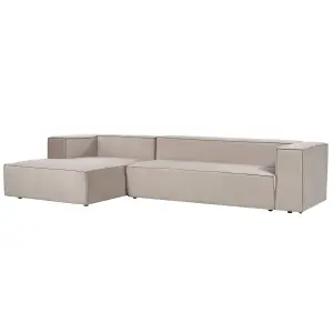 3 Seater Sofa VERNON Taupe Velvet Right Hand