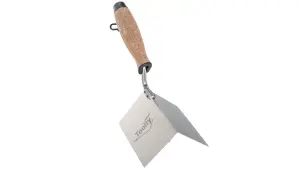 Toolty Corner Lining External Angled Trowel with Cork Handle 120x60mm Stainless Steel for Plastering Finishing DIY