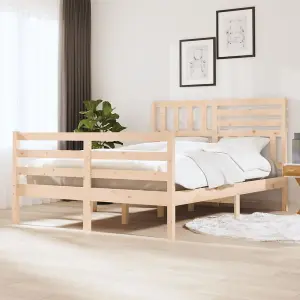 Berkfield Bed Frame Solid Wood 135x190 cm 4FT6 Double