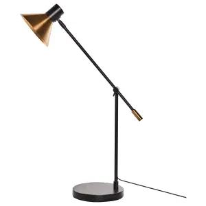 Beliani Industrial Metal Table Lamp Gold PINKEEN