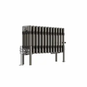 Right Radiators 300x605 mm Horizontal Traditional 4 Column Cast Iron Style Radiator Raw Metal