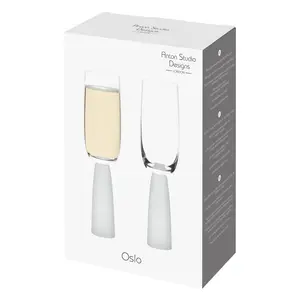 Oslo Champagne Flutes (Set of 2) Clear/Frost