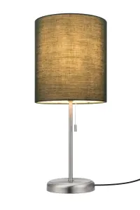 GoodHome Penistone Straight Brushed Green Chrome effect Table lamp