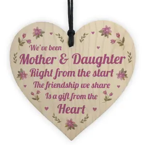 Red Ocean Gift For Mother And Daughter Wooden Heart Sign Love Gift For Mum or Daughter