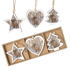 Star , Heart and Tree Hanging Decoration Set (Set of 6)