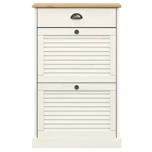 Berkfield Shoe Cabinet VIGO 60x35x96 cm White Solid Wood Pine