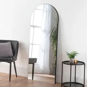 Large Contemporary Arched Mirror Black