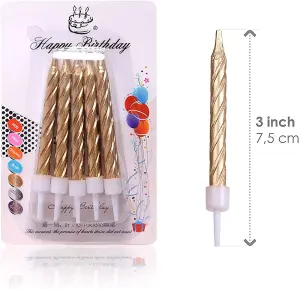 10pcs Spiral Candles for Birthday Wedding Anniversary Dinner Party Cake Topper Table Decorations,