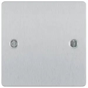 BG Brushed Steel 1 gang Single Blanking plate