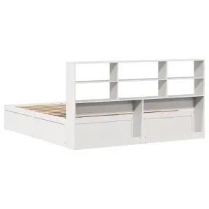 Berkfield Bed Frame without Mattress White 200x200 cm Solid Wood Pine