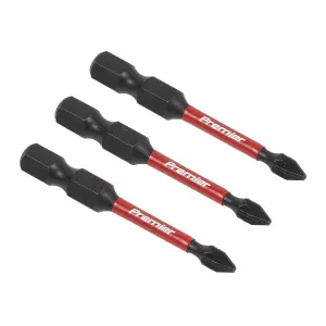 Sealey Pozi 1 Impact Power Tool Bits Forged From S2 Steel 50mm 3 Pieces AK8232