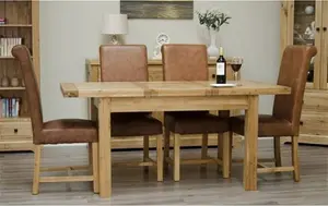 Deluxe Solid Oak Butterfly Extending Dining Table