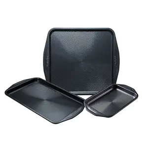 Circulon Ultimum Black Rectangle Carbon Steel Freezer Safe Non-Stick Bakeware Set Pack of 3