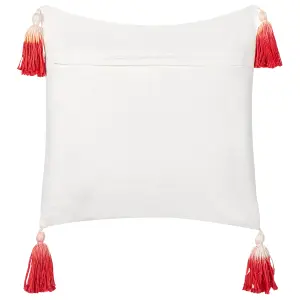 Set of 2 Cushions VALLOTA Cotton 45 x 45 cm Animal White