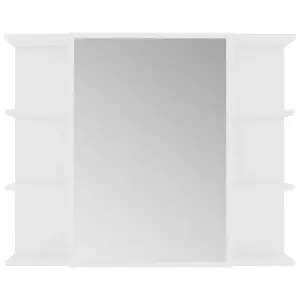 Berkfield Bathroom Mirror Cabinet White 80x20.5x64 cm Engineered Wood