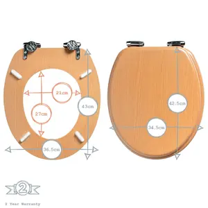 Harbour Housewares - Wooden Soft Close Toilet Seat